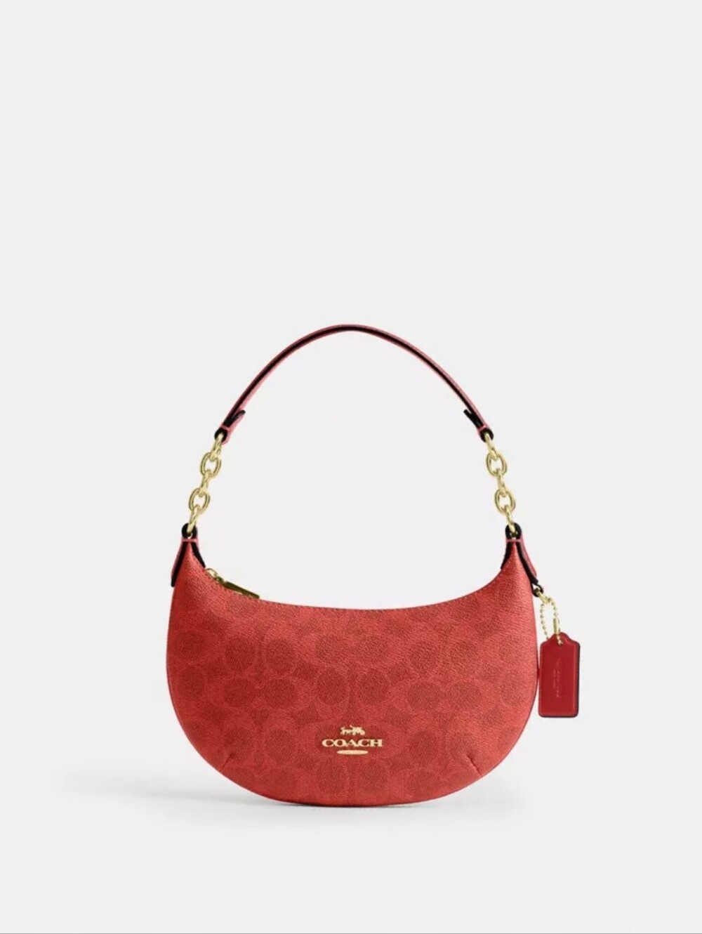 NEW!!! Coach Mini Payton Bag In Gold/Crimson ♥️♥️♥️♥️♥️ CEL06